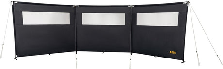Abbey camp windscherm met topbuis - grijs - ca. 500 x 145 cm - met raam