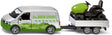 Siku 2005, vw t6 met lawn tractor, schaal 1:50; metaal kunststof