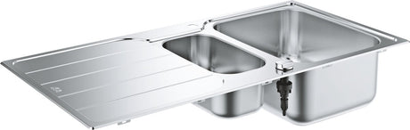 Grohe k500 roestvrijstalen spoelbak met korfplug