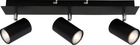 Briloner run - opbouwspot - plafondlamp met kantelbaar spots - plafondspot met gu10 - zwart