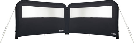 Abbey camp opblaasbaar windscherm 2 x - met pomp - grijs - 480 x 140 cm - koppelbaar
