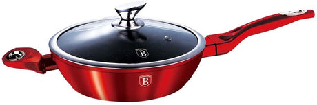 Berlinger haus wokpan burgundy 3 liter 32 cm aluminium rood