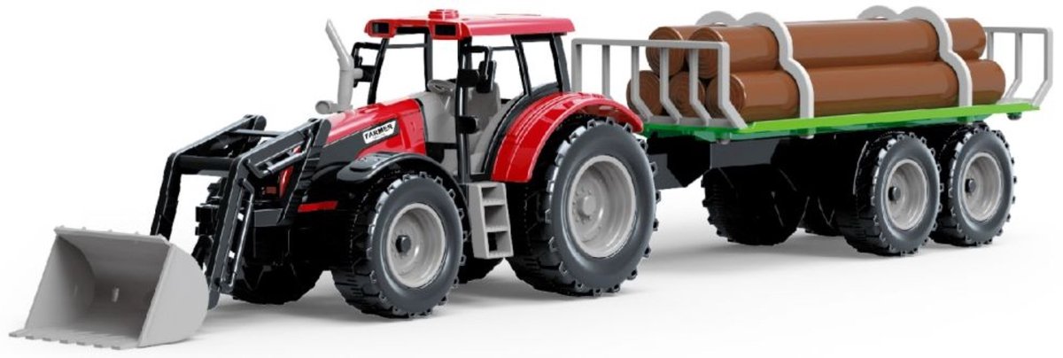 Amuuso 1:32 tractor met aanhangwagen ass.