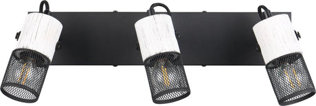 Trio tosh - spot - zwart-wit - excl. 3x e14 40w - plafondspot- houten elementen in wit