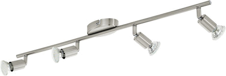 Eglo buzz - plafondspots - 4 lichts - led - nikkel-mat