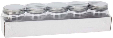Koopman opbergpotjes speelgoed set met deksel multicolor 9x7cm 5 stuks.