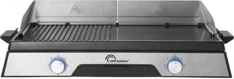 Little balance 8735 - elektrische plancha bakplaat bbq - 2200 watt - 2 onafhankelijke zones - pfas vrij