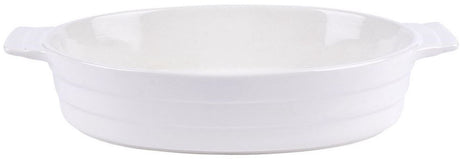 Merkloos sans marque premium keramische wit ovenschaal | met 1,5 liter capaciteit | ovale | vaatwasser veilig | hittebestendig tot 200 graden celsius | perfecte cadeauoptie voor bakliefhebbers | 31x18,5x6cm
