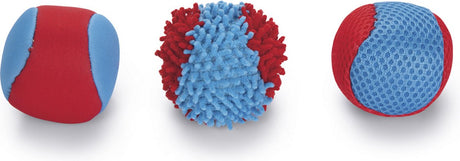 Beeztees splashbal - hondenspeelgoed - blauw rood - 6,2 cm - 3st