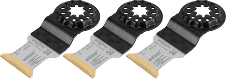 Wolfcraft - 3 starlock invalzaagbladen voor metaal - multitool zaagbladen 32 mm - hm tin - 32 mm snijdiepte - 4230100