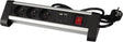 Perel stekkerdoos met schakelaar, 3 stopcontacten met penaarde (type e), 2 usb-poorten, kabel 1.4 m, 3g1.5, gebruik binnenshuis, zwart grijs
