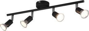Rl live your light reality paris - spot - zwart mat - excl. 4x gu10 3 w - plafondbevestiging