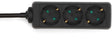 Nedis stekkerdoos - randaarde stekker type f (cee 7 7) - 3-wegs - 3.00 m - 3680 w - 16 a - zwart