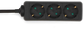 Nedis stekkerdoos - randaarde stekker type f (cee 7 7) - 3-wegs - 3.00 m - 3680 w - 16 a - zwart