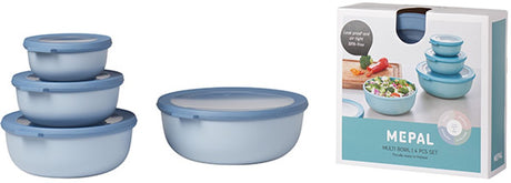 Mepal - multikom cirqula vershouddoos set - 350 + 750 + 1250 + 2250 ml - rond - nordic blue