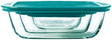 Pyrex - cook store schaal rechthoek met deksel set van 3 stuks - borosilicaatglas - transparant -