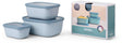 Mepal - multikom cirqula vershouddoos set - 750 + 1500 + 3000 ml - rechthoekig - nordic blue