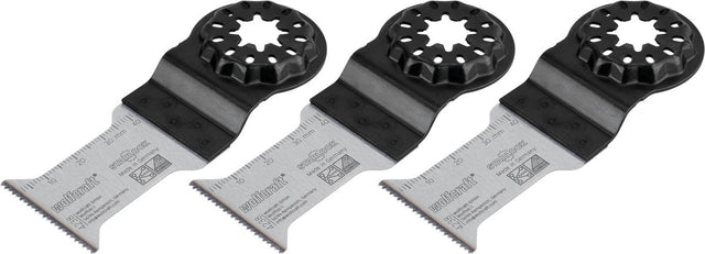 Wolfcraft - 3 starlock invalzaagbladen voor hout - multitool zaagbladen 34 mm - 42 mm snijdiepte - hcs - 4238100