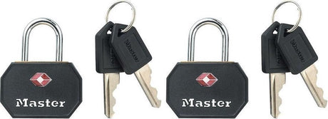 Masterlock bagagehangslot 32 mm zwart - 2 stuks
