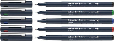 Schneider schrijfwaren schneider fineliner - pictus - assorti kleuren - 5 stuks - s-197595