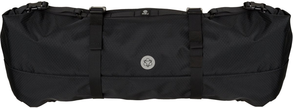 Agu venture - stuurtas - 17l - fietstas - zwart - roll-top sluiting - 3m reflectie - gerecycled polyester - met afstandhouders