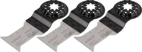 Wolfcraft - 3 starlock invalzaagbladen voor hout met spijkers - multitool zaagbladen 34 mm - invalzaagblad bim - 42 mm snijdiepte - 4252100