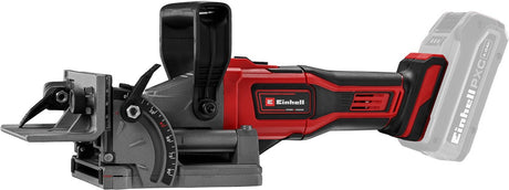 Einhell accu lamellendeuvelfrees te-bj 18 li solo - power x-change - 18 v li-ion - 6.500 t min - ø100x22x4 mm - max. freesdiepte: 2 cm - hoekinstelling: 0°-90° - diepteinstelling 6-standen - excl. accu en lader