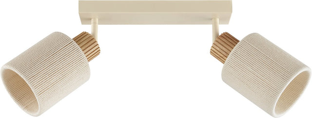 Brilliant arlo - plafondlamp - 2-lichts - e27 - beige hout