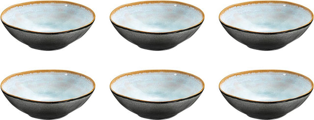 Medard de noblat - shadow aqua - soepbord 19.5 cm - 6 delig - stoneware