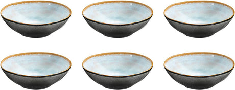 Medard de noblat - shadow aqua - soepbord 19.5 cm - 6 delig - stoneware