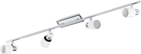 Eglo davida - plafondspots - 4 lichts - chroom, wit