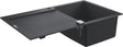 Grohe k500 composiet spoelbak met afdruipgedeelte - 86cm - inbouw - met overloop en automatische afvoer - granite black