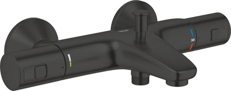 Grohe precision start thermostatische badkraan - 15 cm - waterbesparend - met omstelling - inclusief koppelingen - mat zwart