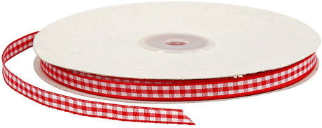 Creativ company geruit lint, b: 6 mm, rood wit, 50 m