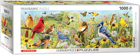 Eurographics - tuin vogels [garden birds] - greg giordano - 1000 stukjes 96×32cm (b×h) - panorama legpuzzel