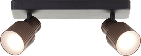 Brilliant cadiz - plafondspot - gu10 2x5w - 3000k - zwart koper