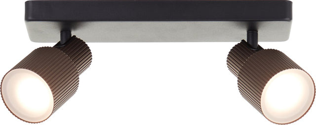 Brilliant cadiz - plafondspot - gu10 2x5w - 3000k - zwart koper