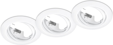 Trio jura - inbouwspot - wit mat - excl. 3x gu10 3 w - zwenkbaar - plafondbevestiging - rond