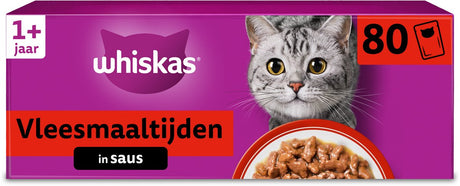 Whiskas kattenvoer - adult 1+ - classic selectie in saus - 80x85g