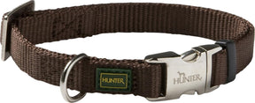 Hunter klikhalsband alu nylon soft bruin - hondenhalsband - 40-55x2.0 cm