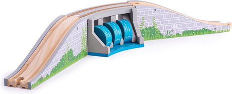 Bigjigs houten treinbaan brug met waterval - 3+ jaar