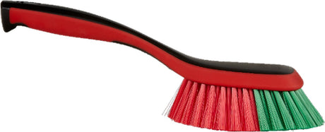 Vikan 524952 multifunctionele handborstel - 345 mm - lange zachte polyester haren - zwart polypropyleen met rood rubber grip - voor alle oppervlakken
