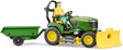 Bruder john deere zitmaaier met aanhanger en tuinman