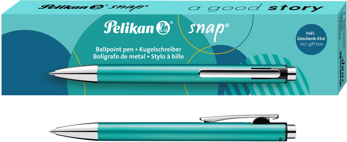 Pelikan balpen snap metallic turquoise, in geschenkdoosje