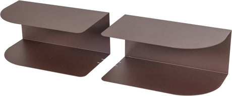 Woood ovia nachtkastje links rechts - metaal - paars bruin - set van 2