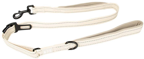 Explor duvoplus ultimate fit on-the-road leiband hond - met autogordel tong - reflecterend - 130cm x 25mm - antique white one size