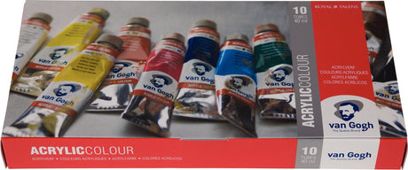 Van gogh acrylverf basisset met 10 kleuren in tubes van 40 ml