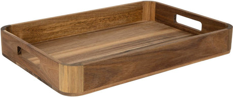 Merkloos acacia houten dienblad 38x26x4.9 cm