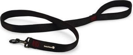 Beeztees parinca premium hondenriem - hondenlijn - weersbestendig - nylon - zwart - 120 cm x 25 mm one size
