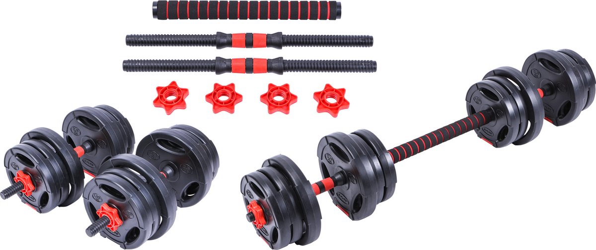 Pure2improve halterset dumbbell set 2 in 1 - verstelbare halterset - 20 kg
